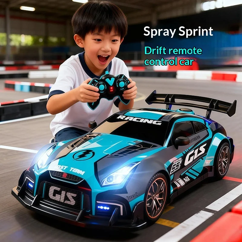 

GIS RC Drift Racing Car High Speed Rechargeable Spray Toy Sports Vehicle Model For Boys Kids Competition Special Use