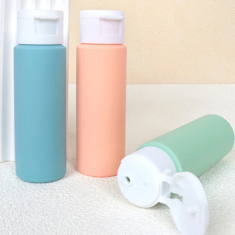 4Pcs/Set 50ml Refillable Bottle Soft Silicone Lotion Container Flip-Top Squeeze Tube Empty Bottle Portable Travel Shampoo Bottle