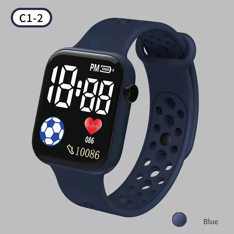 YIKAZE LED Digital Watch For Kids Boys Waterproof Sports Watches Girls Silicone Digital Watch Casual Childrens Electronic Reloj