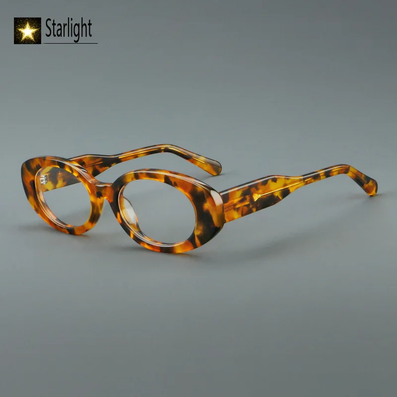 إطار نظارات بيضاوي سميك ملون للنساء والرجال نظارات قراءة للرجال من خلات لقصر النظر وصفة طبية بصرية بشعار مخصص نظارات عصرية