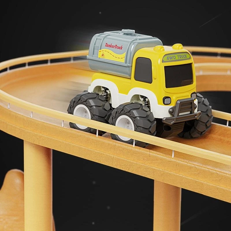 ดึงกลับรถก่อสร้างของเล่น 4WD แรงเสียดทานรุ่นรถ Push Active & Go ข้อต่อรถบรรทุกของขวัญที่ยอดเยี่ยมสำหรับเด็กชายหญิง 15UB