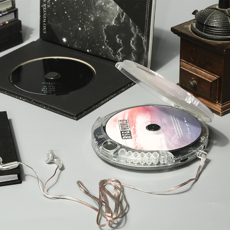 Fully Transparent CD Player Walkman Portable Brand New with Headphones USB Cable Gift Retro