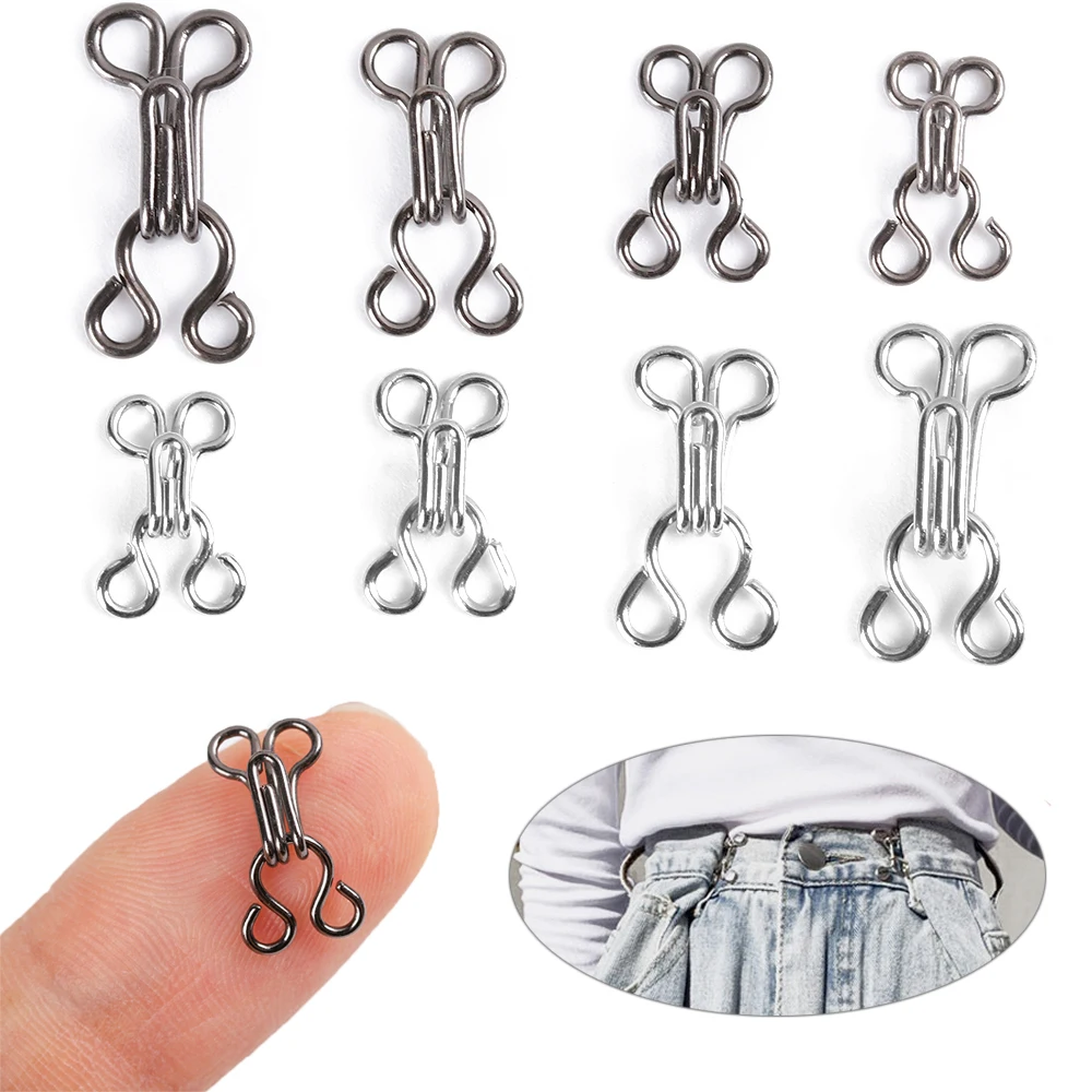 100Pcs Metal Buckle Invisible Underwear Sewing Hook Collar Button Hooks Eyes Clothing Sweater Buckles DIY Sewing Accessories