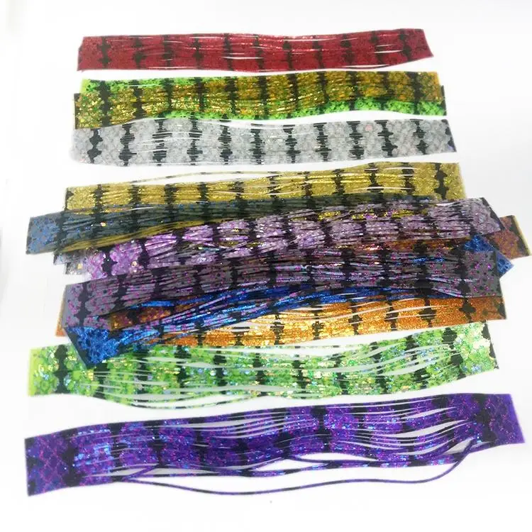 1Set/5pcs 8853-3007 Fly Tying Silicone Fiber Kit - Multi-Color Spotted Bead Chain Skirts for Popper/ Grasshopper Flies