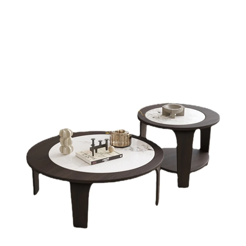 

PQF Coffee Table Simple Ash Wood Stone Plate Tea Table Small Apartment Living Room Home Table