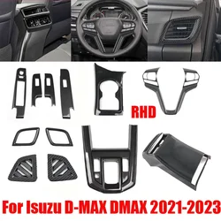 RHD For Isuzu D MAX D-MAX DMAX 2021 2022 Interior Accessories carbonfiber Window Lift button Switch Panel front water cup cover
