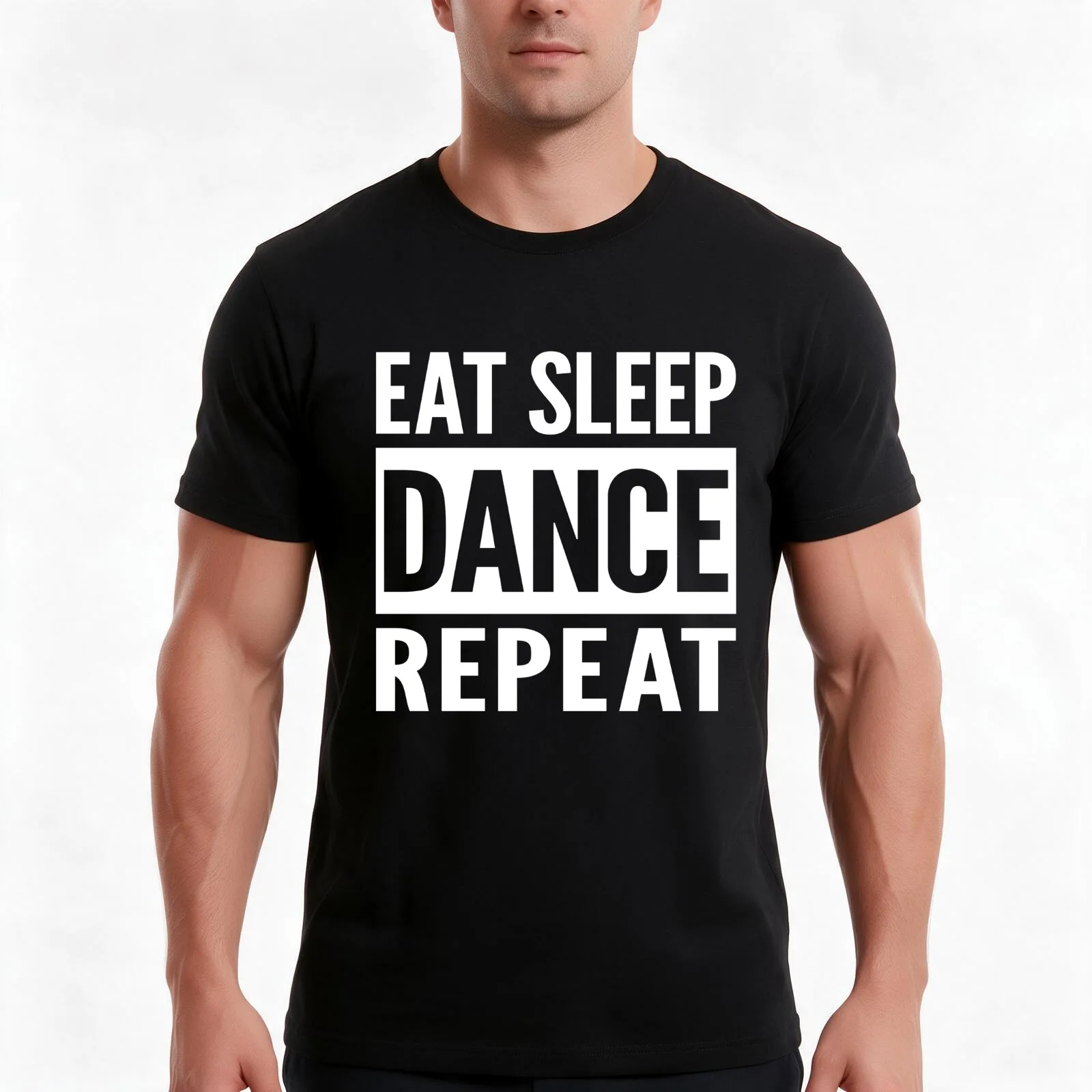 Eat Sleep Dance Repeat T-Shirt Summer Casual Cotton Tee Oversized Streetwear Tops Vintage Graphic Print Unisex Men Women