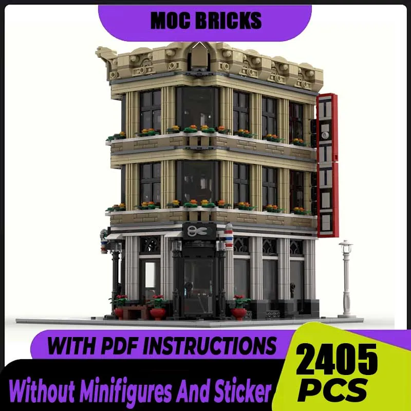 

Модель City Street View Moc, строительные блоки, модель татуировки и парикмахерской, технология, кирпичи, сделай сам, сборка, игрушки, набор для заключения, подарок