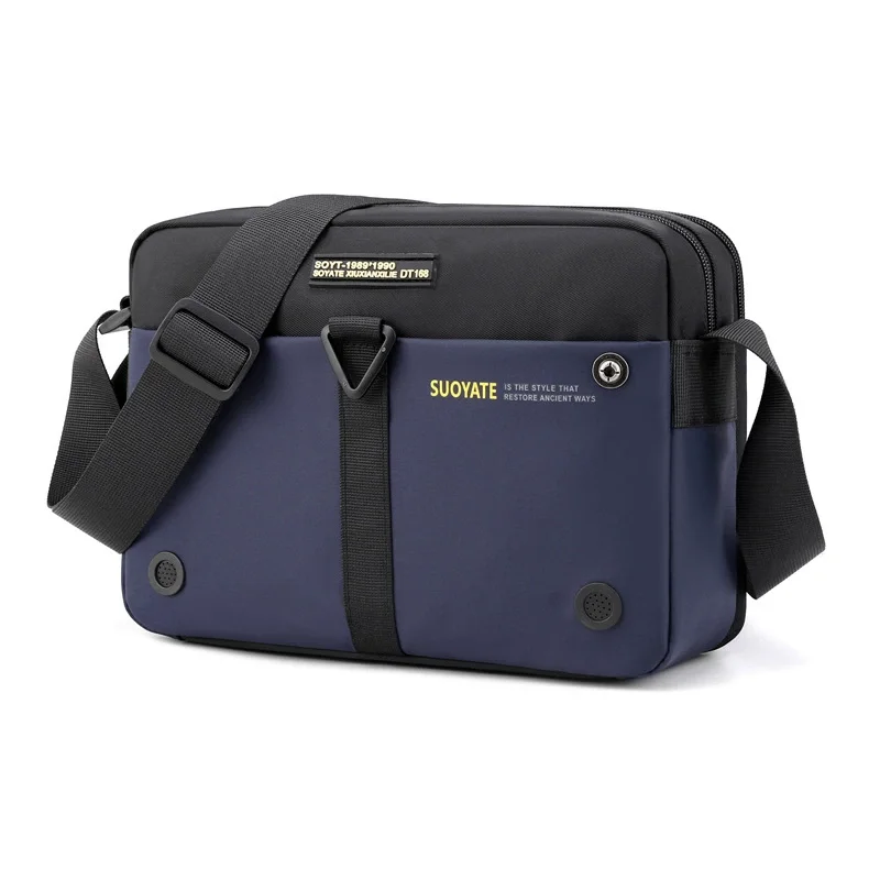Men Messenger Bag Waterproof Nylon Small Satchel Shoulder Bags Casual Travel Crossbody Sling Flap for Male Belt Handbag