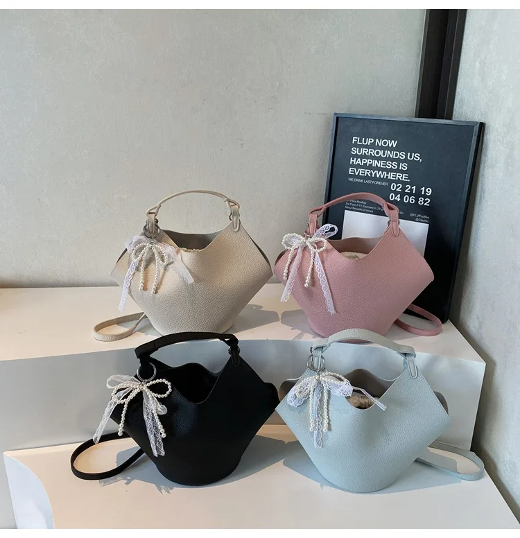 

‌ Новинка весны 2025 года: минималистичная сумка-мешок: текстурированная сумка через плечо/через плечо с акцентом шарфа, кошелек с двойным ремешком из искусственной кожи