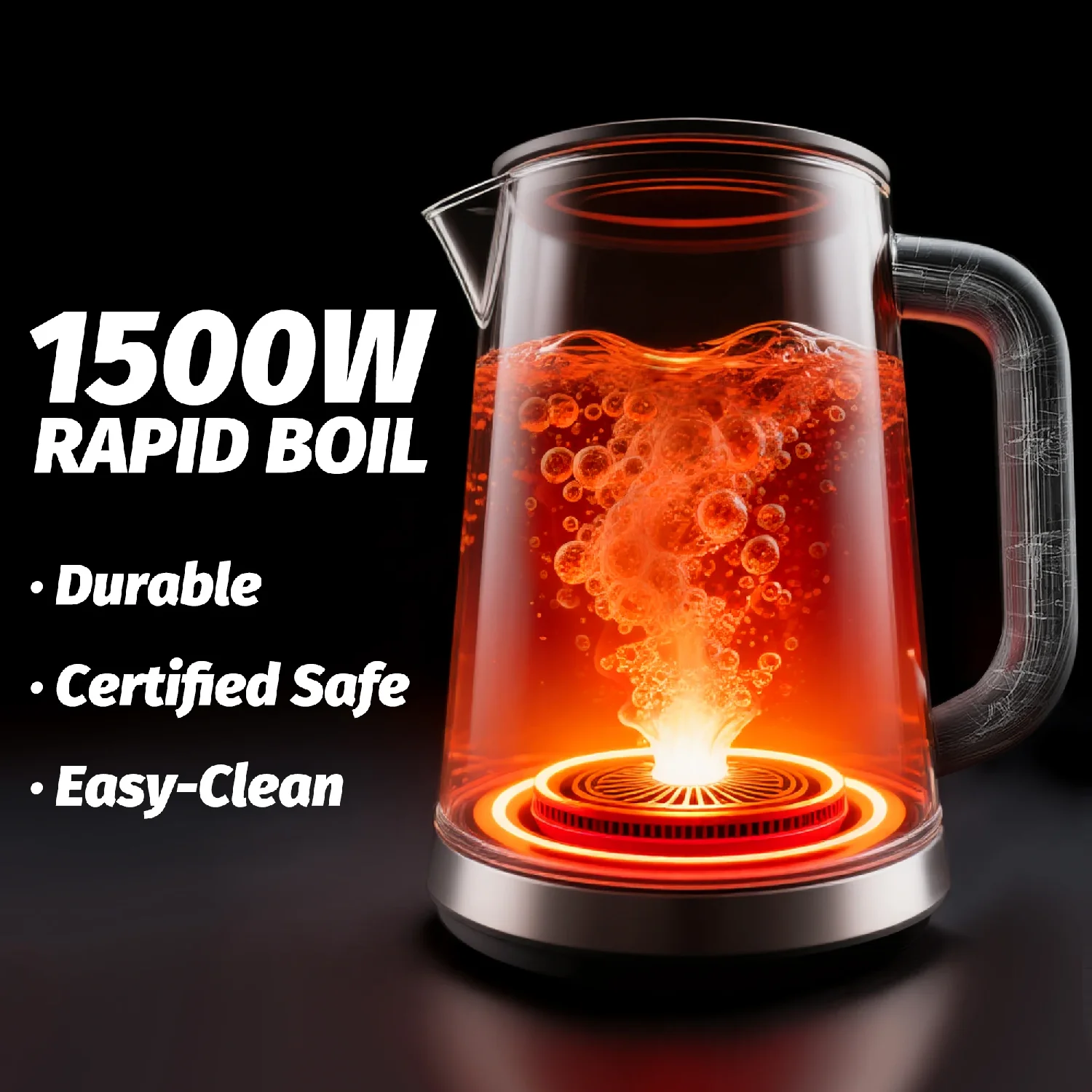 

1.7L Smart Thermostatic Electric Kettles Stainless Steel 1500W High Power Double-Layer Insulation Boiling Water Electric Kettle