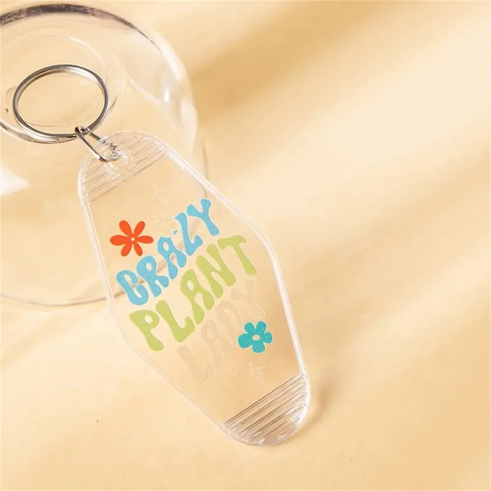 Portable ABS Motel Keychain 9*4.5CM Inspirational Words Key Plate Hotel Key Chains