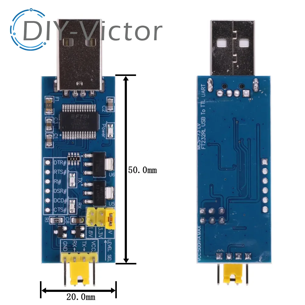 Imagem -04 - Módulo Porta Serial de Isolamento Fotoelétrico Usb 3.3v 5.5v para Ttl Adaptador Isolamento Ft232rl Ftdi Adum3201 Ft232