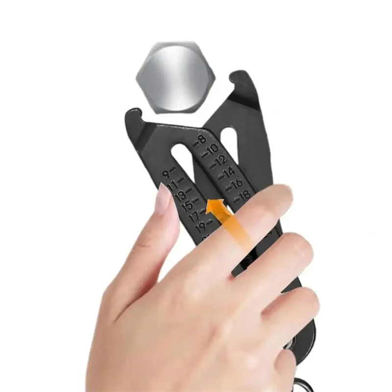 سلسلة مفاتيح محمولة دقيقة لحجم الخيط من ABYO - سلسلة مفاتيح مكتشف بحجم الترباس، أداة تحديد مقياس خيط الجوز والترباس #6