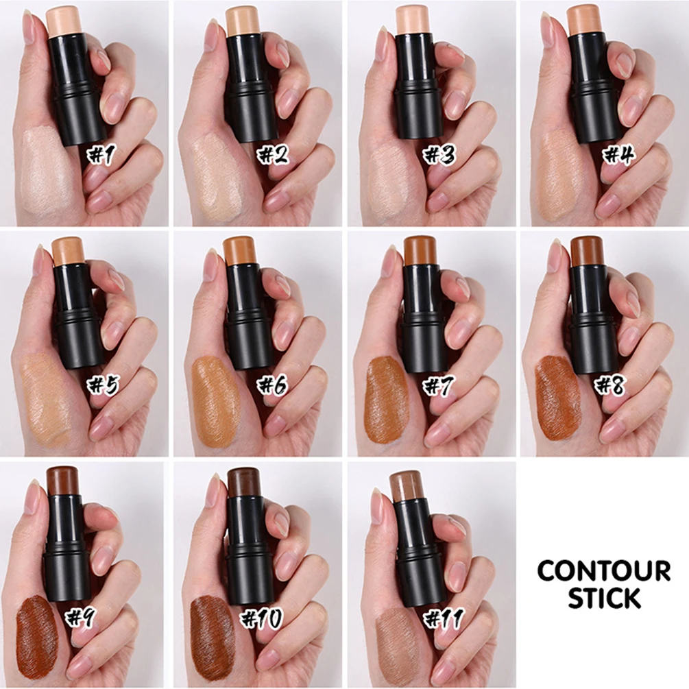 6.3g Private Label 11-color Contour Stick Custom Logo Black Tube Three-dimensional Face Concealer Repair Natural Makeup Vegan