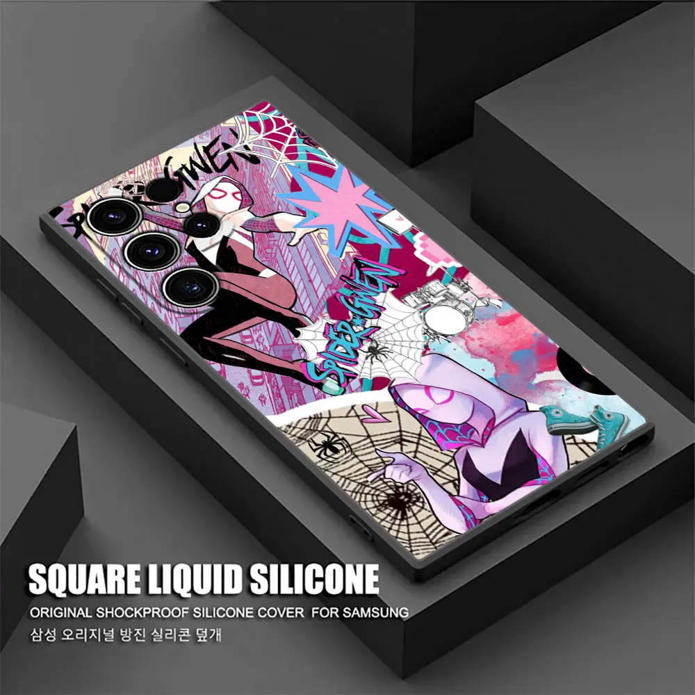 Spiderman Spider-Gwen Marvel Phone Case for Samsung Galaxy S26 S25 Ultra S24 S23 Ultra S22 Plus S21 5G S20 S21 FE S26 Soft Funda view 5