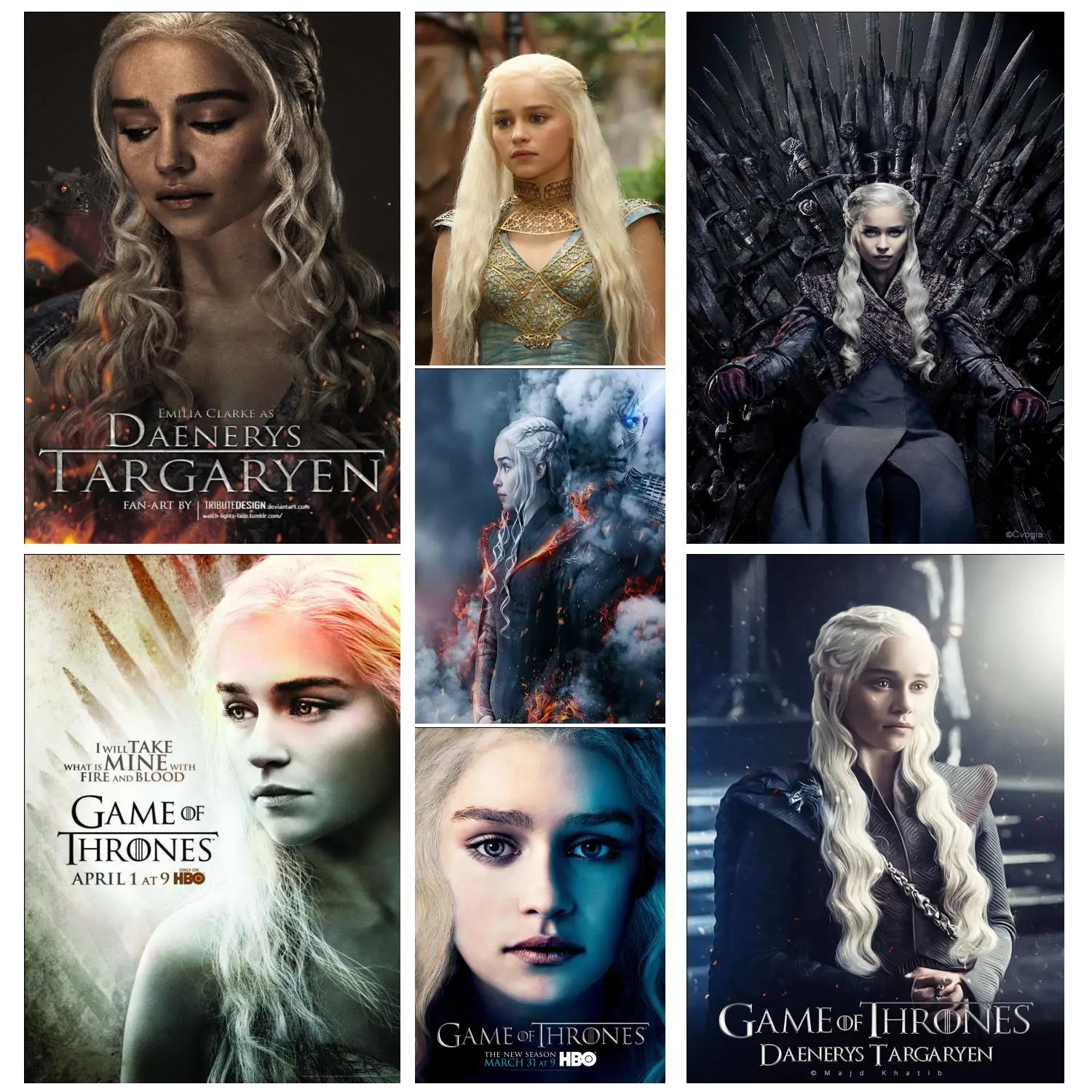 

daenerys Anime Video Game Canvas Art Poster and Wall Art Picture Print Modern Family bedroom Decor Posters