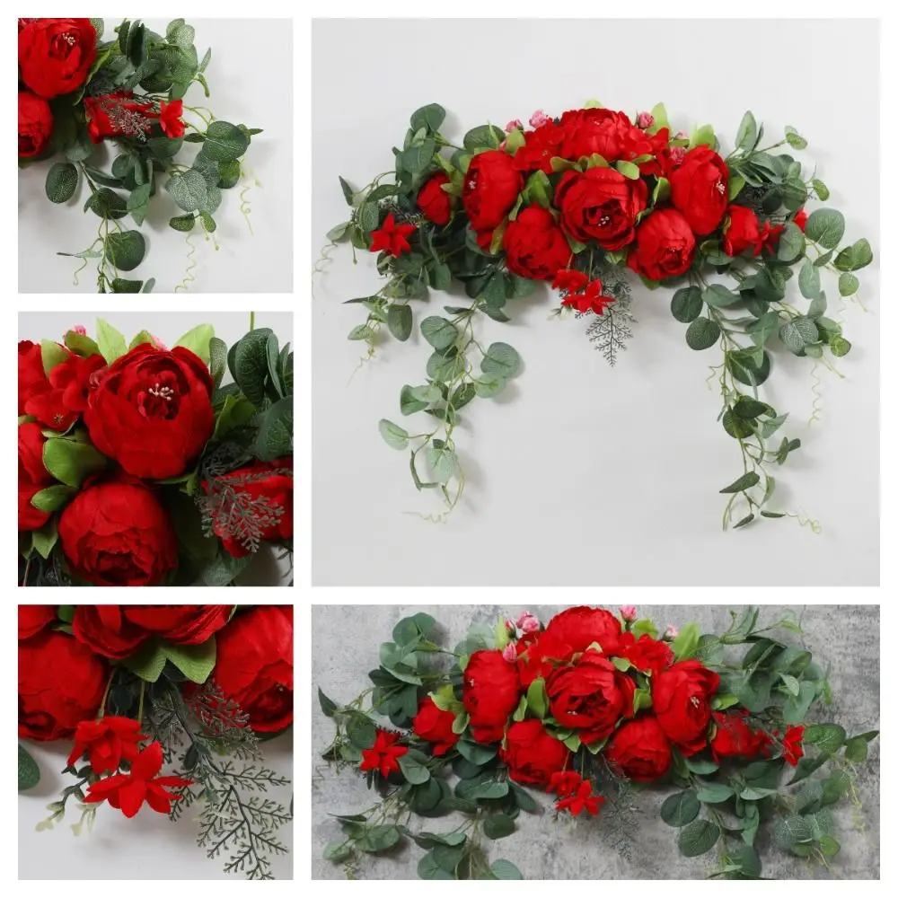 بوهو الاصطناعي الزفاف قوس الزهور الأوكالبتوس جارلاند الستائر DIY بها بنفسك زهور الزفاف أكاليل علامة ترحيب الأزهار