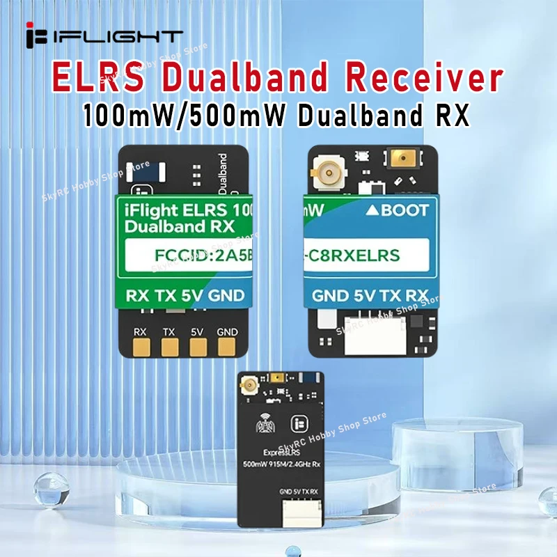 iFlight ExpressLRS ELRS Dualband Receiver 100mW 500mW Diversity RX with Antenna for FPV RC Model Parts & Components