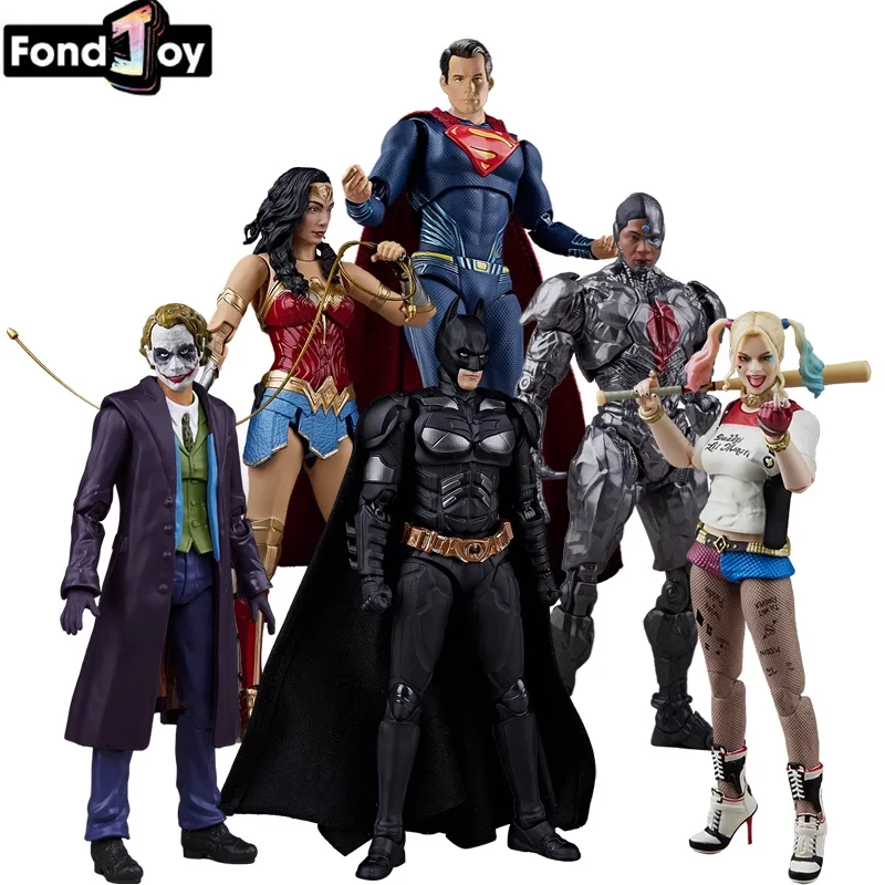 Fondjoy DC 1/9, Superman de la justicia, Batman, League, Harley Quinn, Cyborg, Wonder Woman, el Joker, figura de acción, modelo de juguete