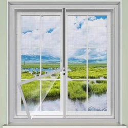 Ventanas de pantalla personalizables, mosquiteras autoinstaladas para el hogar, cortinas de ventana de pantalla autoadhesivas, nueva cremallera gris