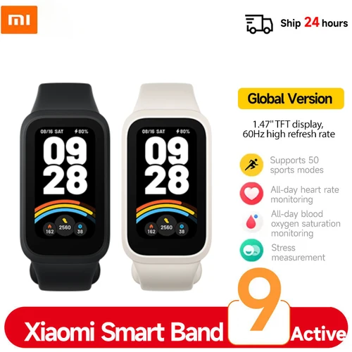 Versión global Xiaomi Smart Band 9 Active Pantalla TFT de 1,47 pulgadas Xiaomi Band 9 Active Mi Band 9 Active Batería de hasta 18 días