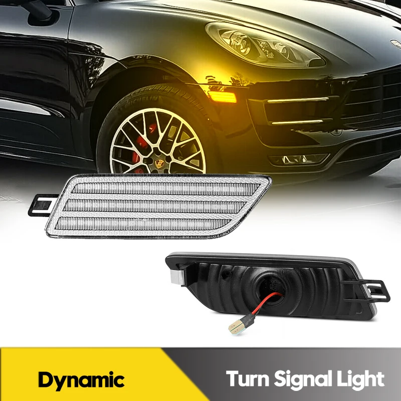 

2Pcs For Porsche Macan 95B GTS 2014-2021 Dynamic LED Side Marker Lights Car Turn Signal Blinker Indicator Lamps OEM#95B945120