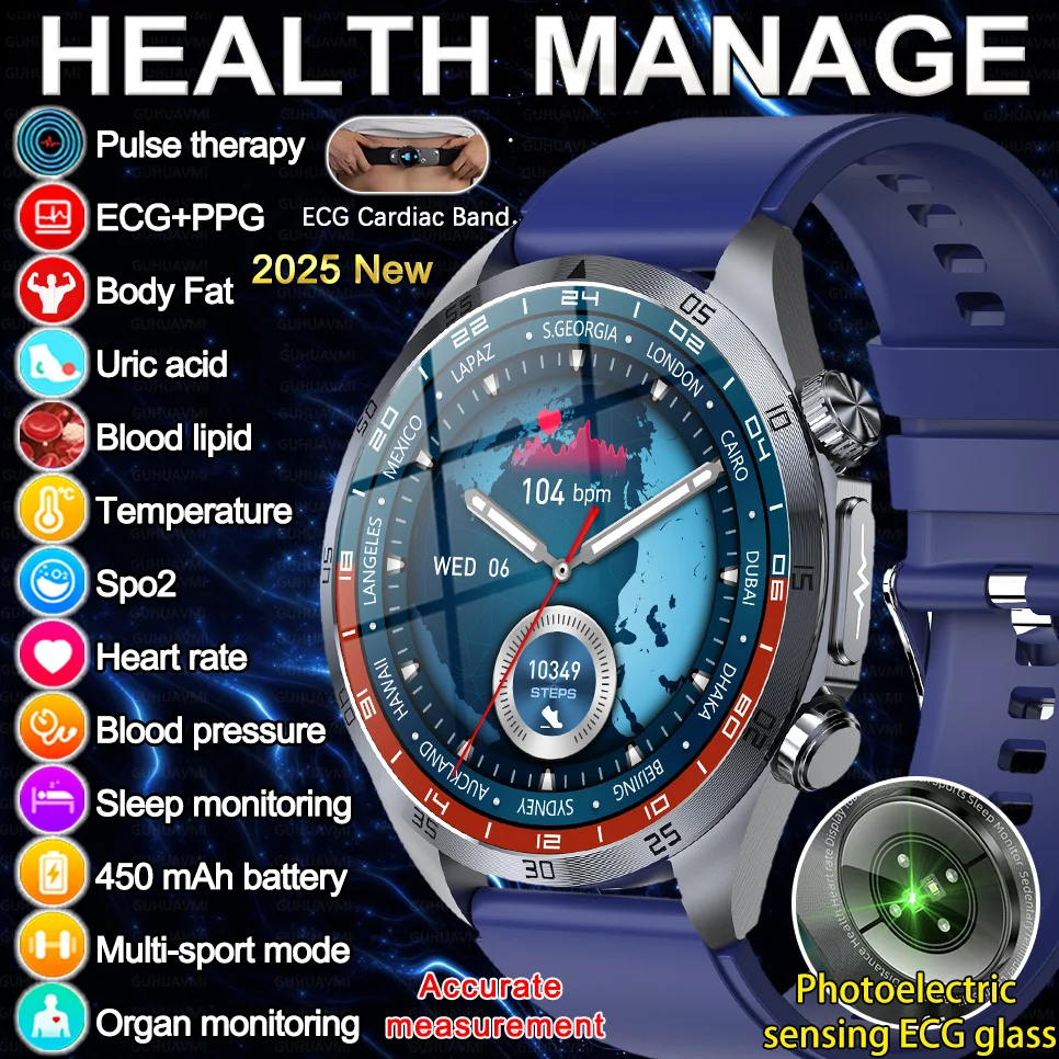 

Новые Смарт-часы HEALTH MANAGE ЭКГ Микрофизическое Обзор Мужчины Жир Тела Кровь Жир Мочевая Кислота CES Помощь для сна Женские Часы для здоровья