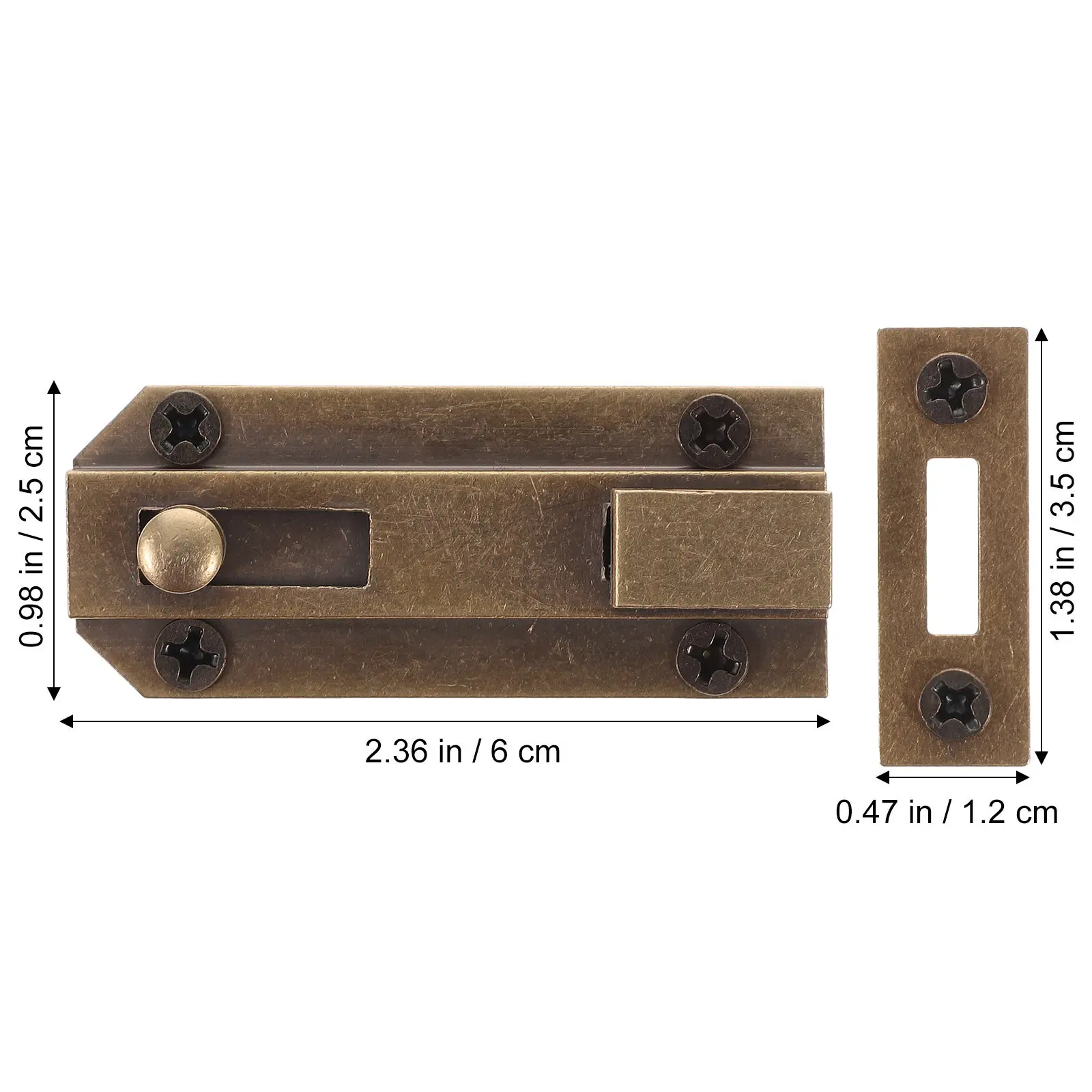 Heavy Duty All-Copper Slide Bolt Thickened Handle Door Flush Bolt for Solid Wood Anti-Theft Doors Screen Door Lock