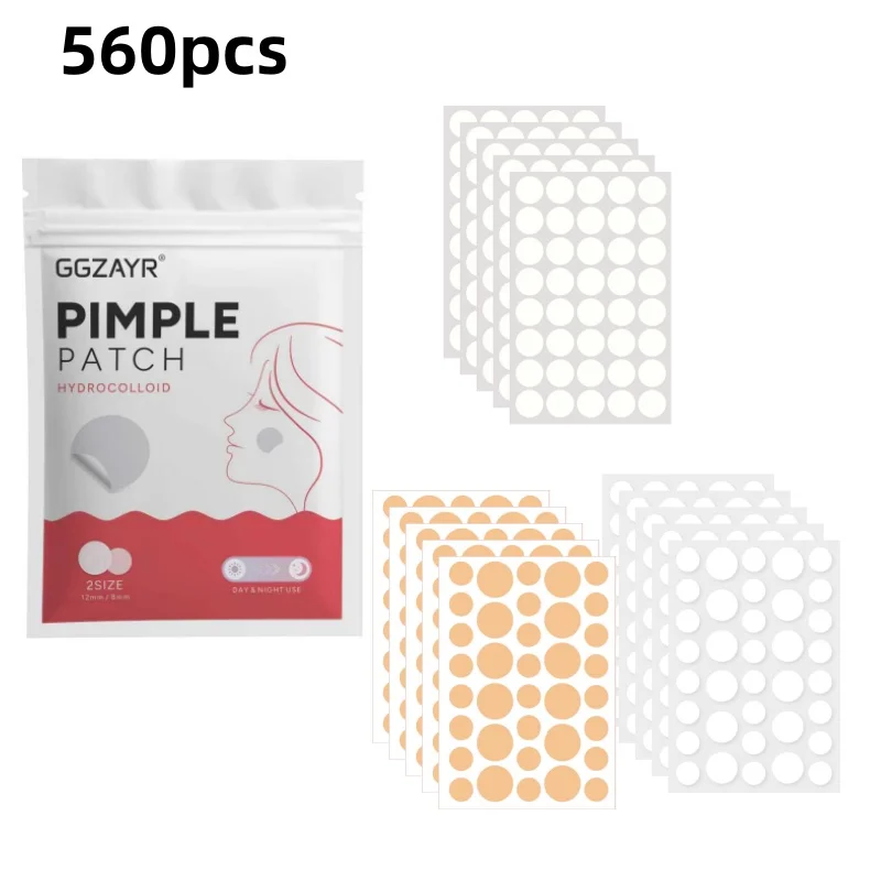 336/448/560pcs Hydrocolloid Pimple Patch Set, 3 Round Dot Styles, Invisible Day Night Spot Covers image 4