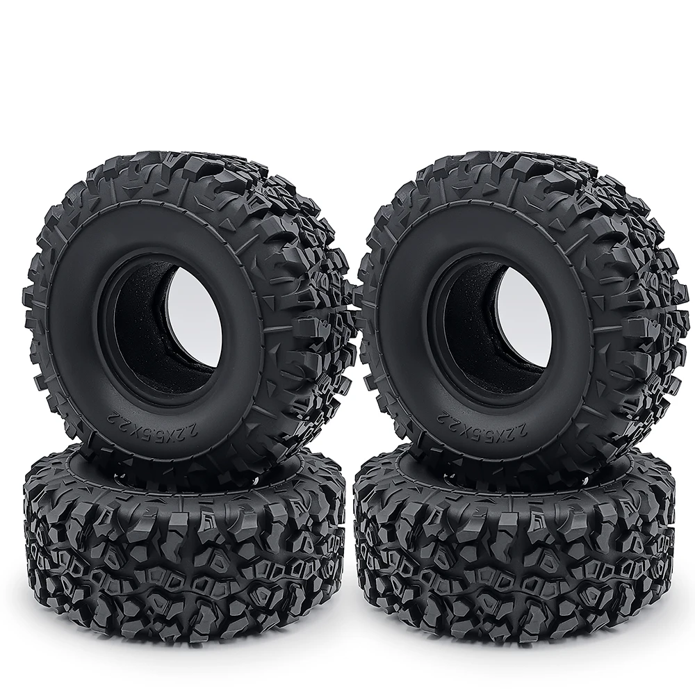 YEAHRUN 1/4PCS 140mm 2.2 pollici Beadlock pneumatici per ruote in gomma per Axial SCX10 90046 Wraith TRX-4 1/10 RC Crawler Car Upgrade Parts