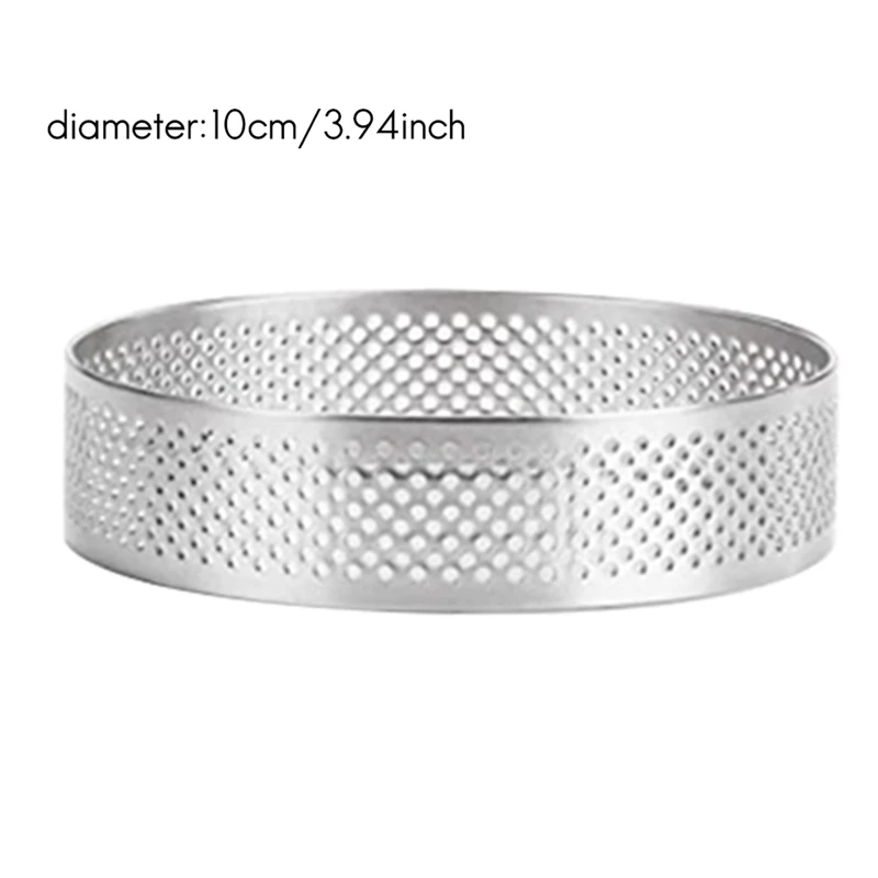 New-32Pcs Stainless Steel Tart Ring,Heat-Resistant Perforated Cake Mousse Ring Round Double Rolled Tart Ring Metal Mold 10Cm