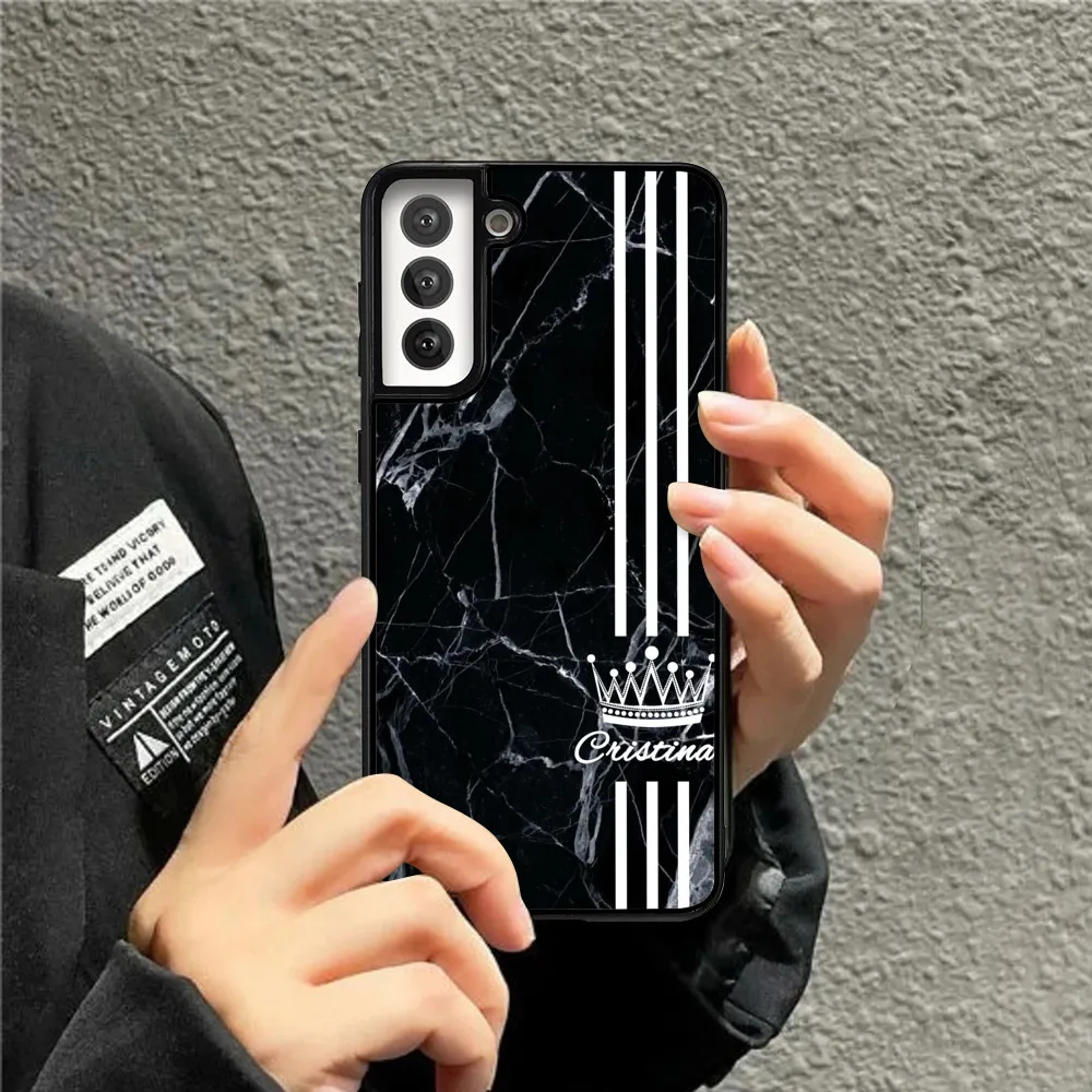 

Custom Personalized Name Phone Case Samsung Galaxy S22 S22 Plus S22 Ultra Crown Marble Phone Cover For S20 S20Plus S21 S21Plus