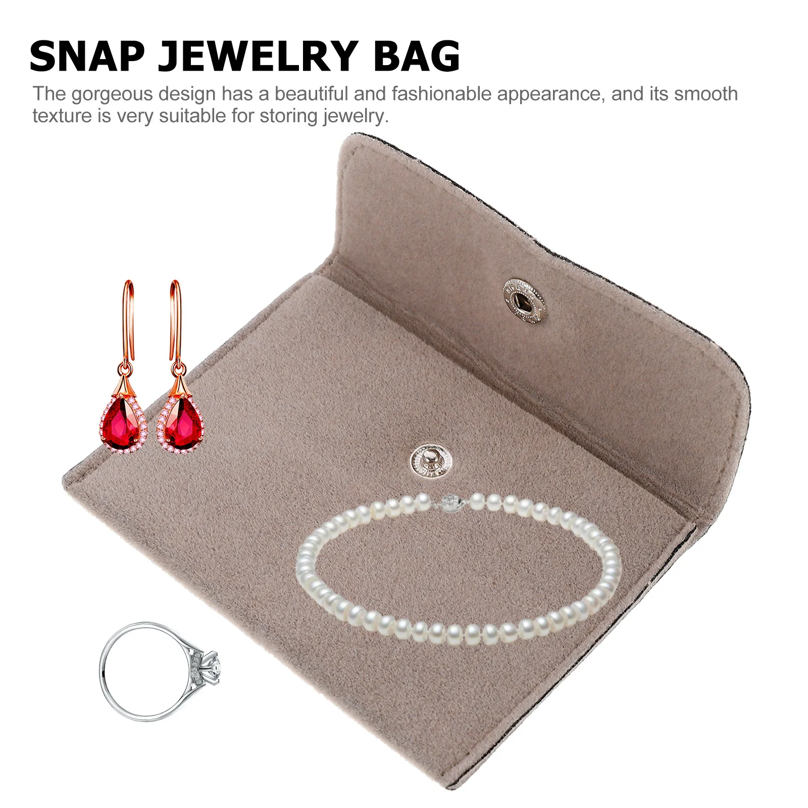 

2Pcs Jewelry Storage Pouch Smooth Cloth Material Easy to Use Gift Wrapping Bag for Occasions Snap Jewelry Bag Gift Packing Pouch