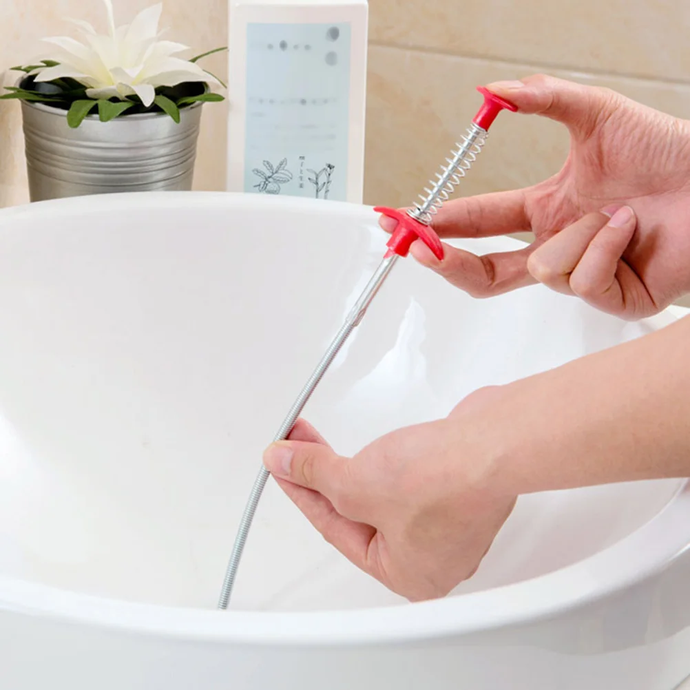 

4 pcs Drain Cleaning Extractor Pipe Clog Remover Sink Unclogging Tool Flexible Spring Wire Hair Catcher for Bathroom Kitchen