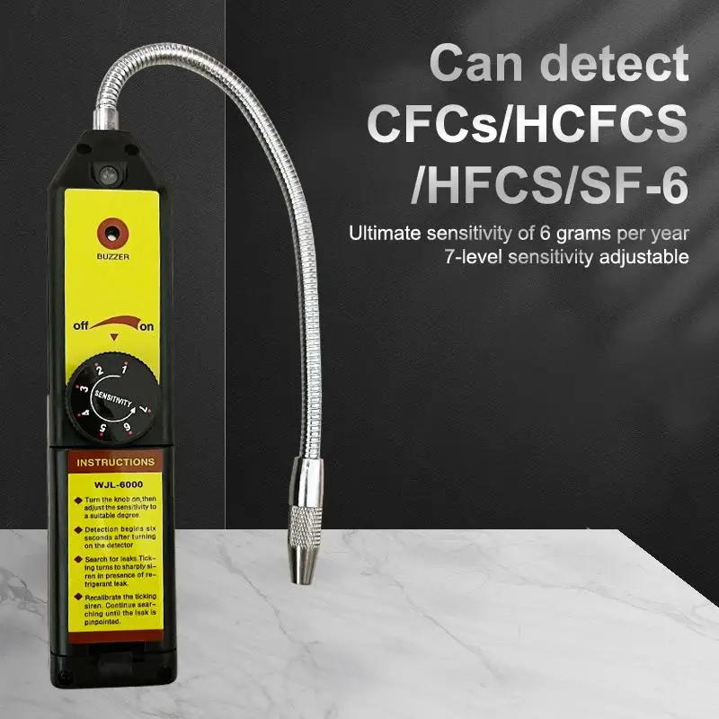 Detector de fugas de gas refrigerante WJL-6000 para aire acondicionado HVAC R22 R410A R134A R1234YF fugas halógenas