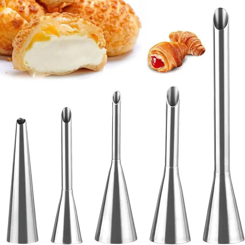 Cream Nozzles Set Pastry Syringe Stainless Steel Icing Piping Nozzles Tips Cupcake Puffs Injection Puff For Pastry Chef Tools