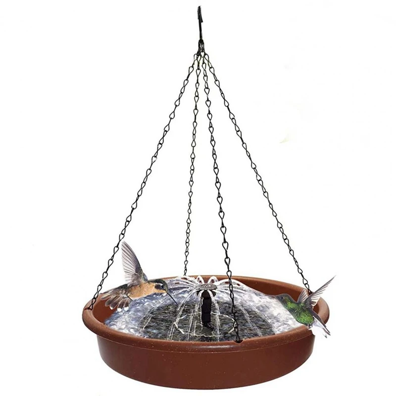 Water Feeder Hangable Sturdy Bird Solar Sprinkler Pedestal Bird Bath Fountain