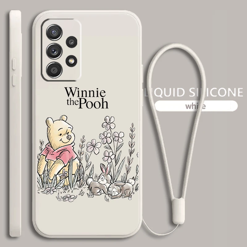 

Winnie The Pooh Anime For Samsung Galaxy A73 A54 A53 A33 A52 A32 A22 A71 A51 A21S A03S 4G 5G Liquid Rope Soft Phone Case Fundas