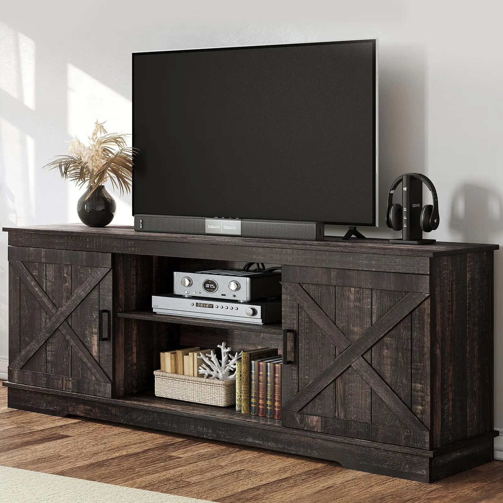 

TV Stand for 65 Inch Entertainment Center with Barn Door Media Console