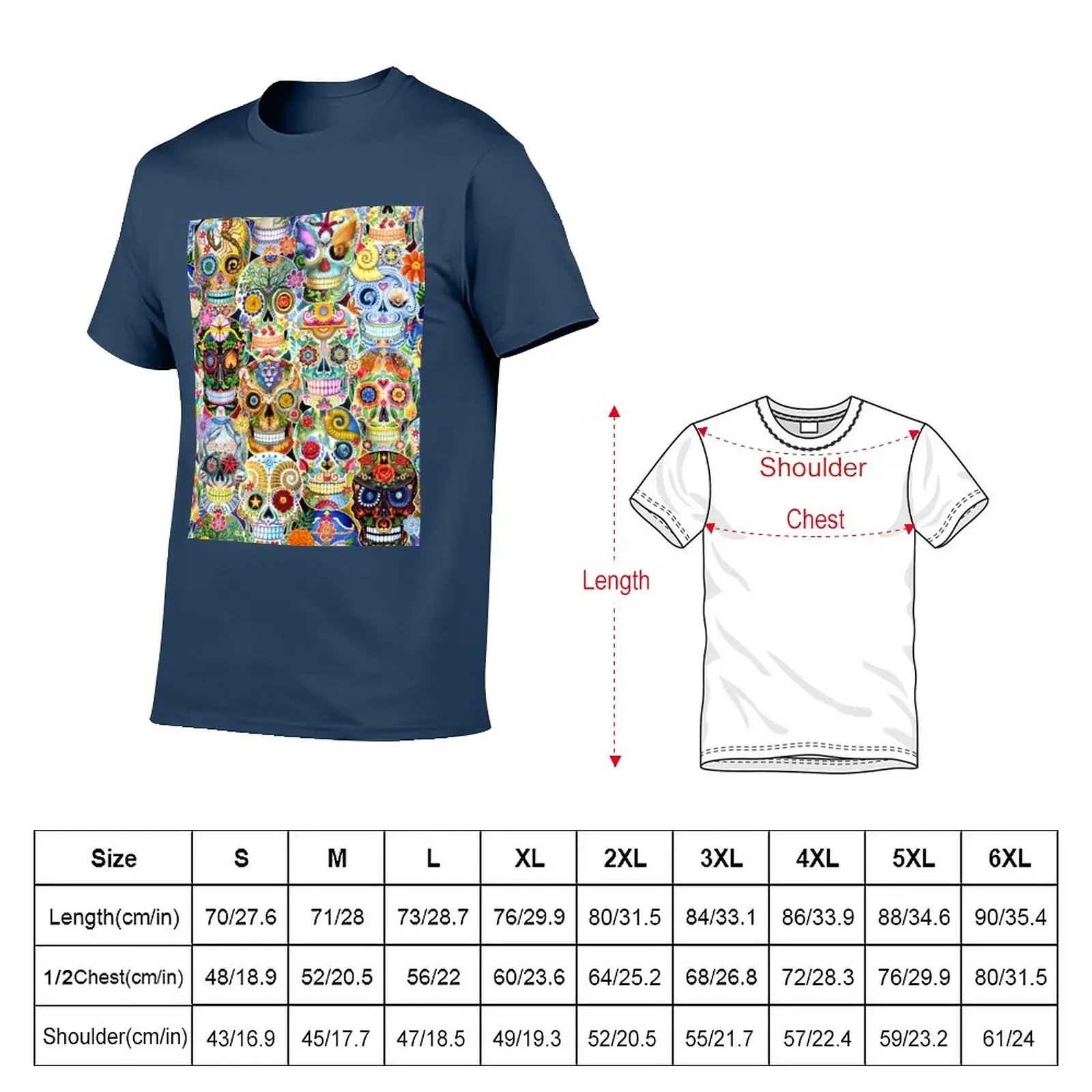 Sugar Skull Collection T-Shirt anime clothes boys whites slim fit t shirts for men