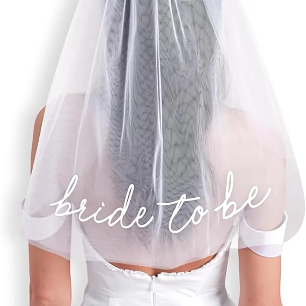 Bachelorette Party Bride To Be Veil BachParty Accessory Headband Decorations White Headpiece Bridal Shower Gift Wedding applies