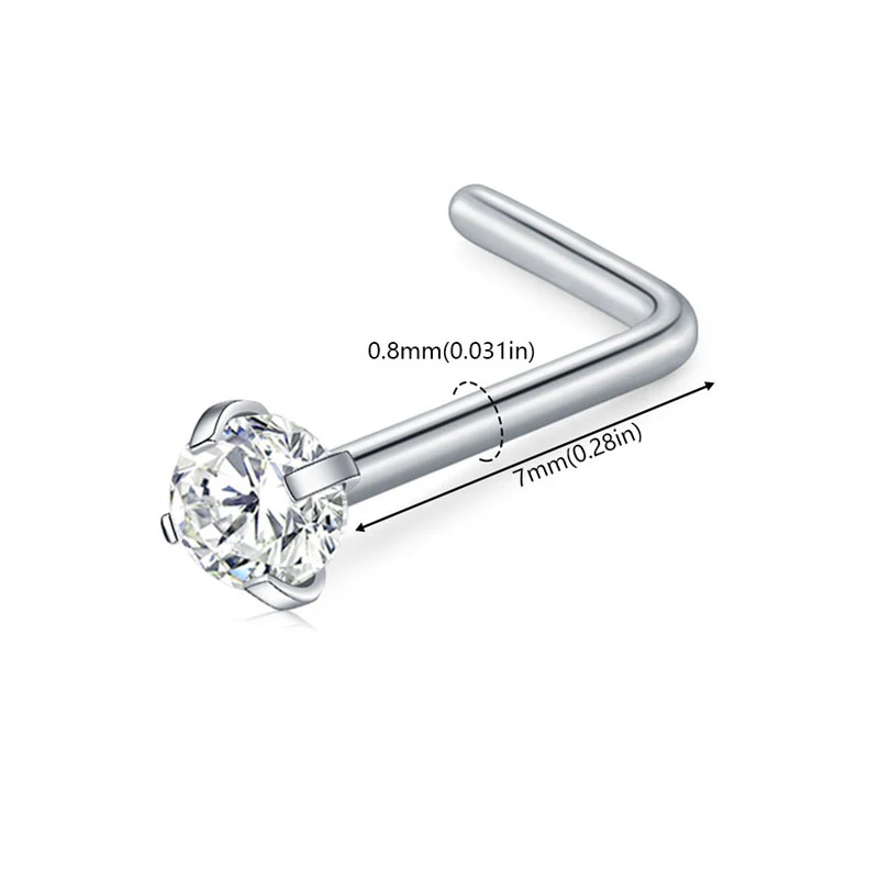 ترصيع الأنف من الفولاذ المقاوم للصدأ ، مسامير الأنف ، حلقات الأنف ، ثقب الجسم الدائري ، اللون الذهبي الفضي ، ترصيع الأنف على شكل قلب ، 20 غرام ، 5 ، 6: weast ، 21