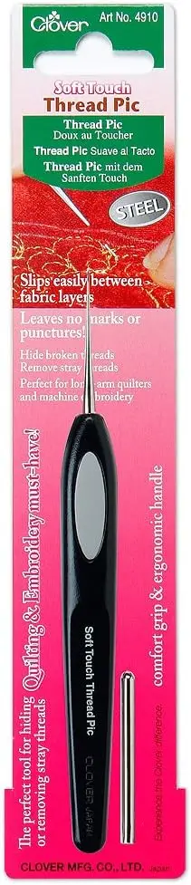 

CLOVER Soft Touch Thread Pic- Black, 121 for Precision Sewing