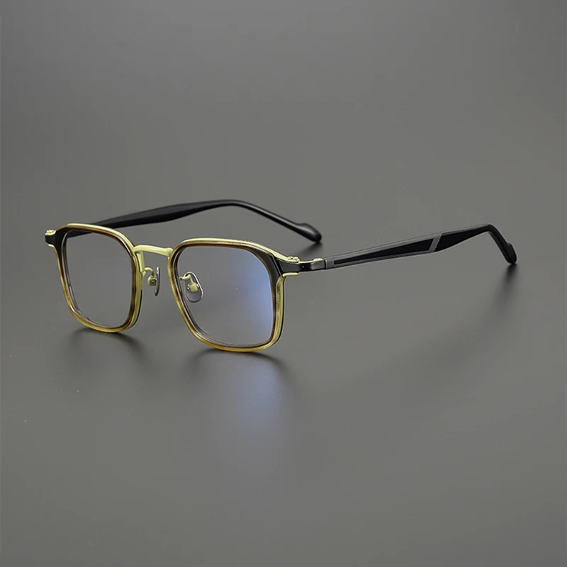 High quality retro glasses frame Fashion Commuter Business Men 155 big face square frame designer prescription myopia glasses