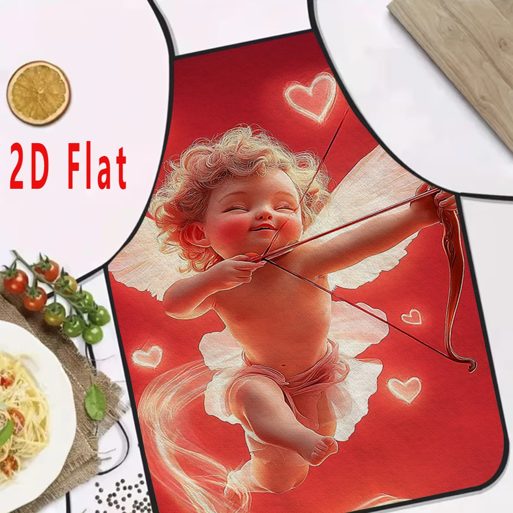 

Фартук с 2D-принтом «Купидон», 60x80 см, для кухни и ресторана, для барбекю, прочный и легко моющийся, 1 шт.