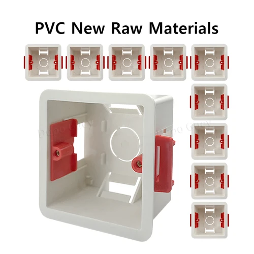 Caja de conexiones de enchufe de interruptor de pared tipo 86, Cassette de empalme, caja inferior oculta de PVC, cable, caja oculta eléctrica blanca Universal