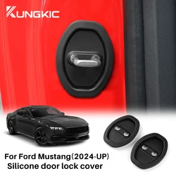 For Ford Mustang S650 GT 2024 2025 Car Door Mute Damping Cushion Silicone Door Lock Buckle Anti-collision Protective Cover