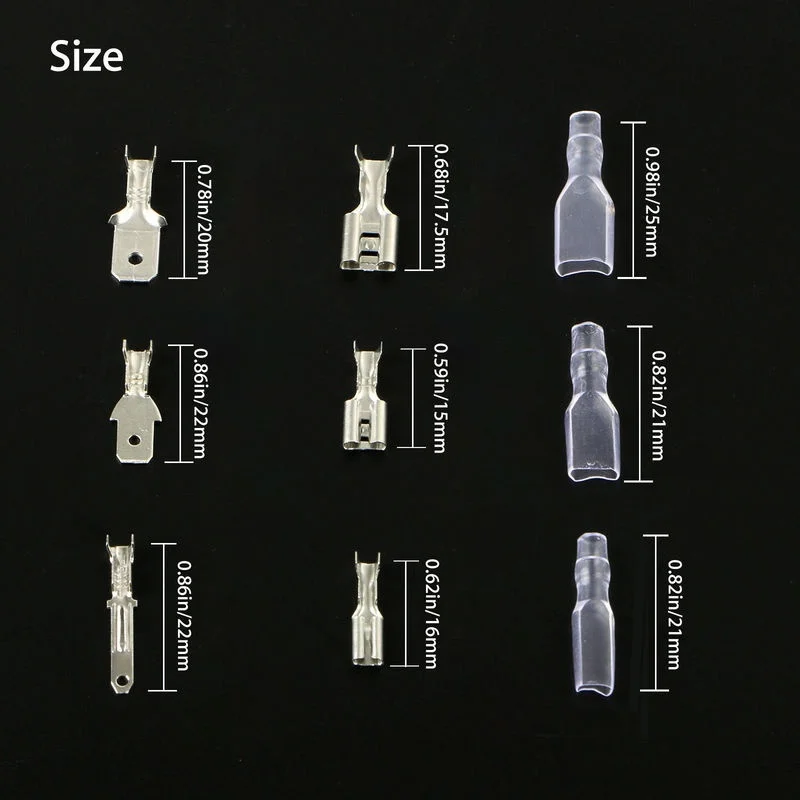 100/200PCS Transparent Insulation Sleeves Pinhole Terminals Male And Female Pin Connection Terminals 2.8/4.8/6.3mm for Electroni