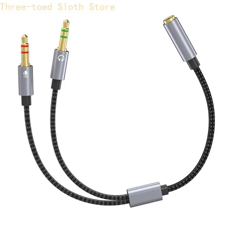 Soundmikrofone Splitterkabel 3,5 mm weiblich bis 2 Männer für Laptop -Lautsprecher Headsets E74A
